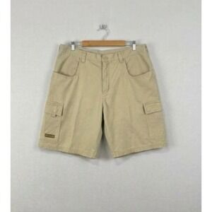 Columbia Mens Cargo Shorts Tan Khaki Cotton Twill Hiking Utility Size 38 XM4561